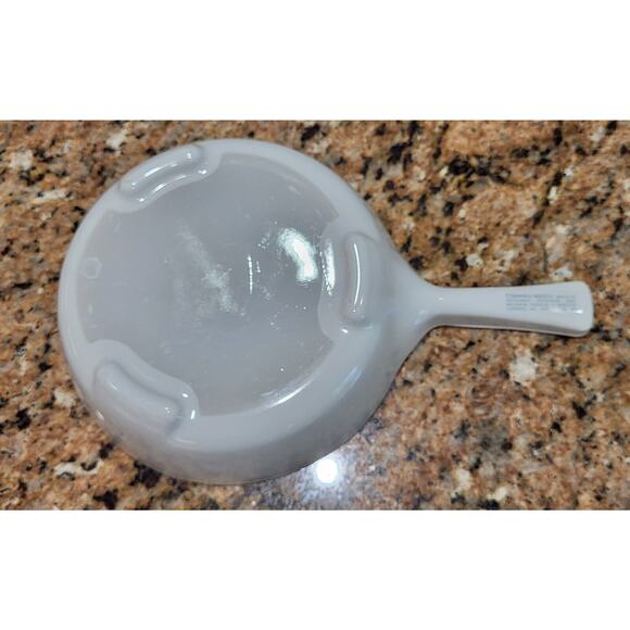 Corning Ware MW-83-B Microwave Browning Dish Skillet Pan W/Pyrex Lid Solid White - Picture 9 of 15